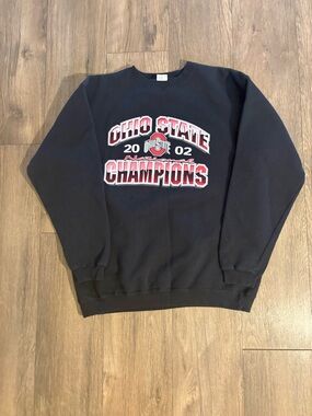 Vintage Ohio State Buckeye National Champions 2002 Black Crewneck Sweatshirt